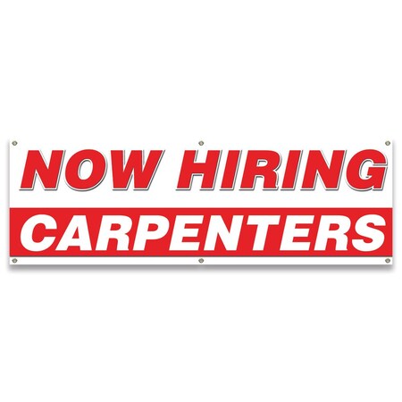 Signmission Now Hiring Carpenters Banner Apply Inside Accepting Application Single Sided B-72-30212